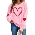 thumbnail image 1 of yievot Women Valentine's Day Sweatshirts Heart Graphic Crew Neck Pullover Long Sleeve Casual Shirts Tops, 1 of 9