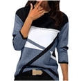 thumbnail image 1 of yievot Women's Casual Geometry Printed T-Shirt Long Sleeve Blouse Round Neck Tops, 1 of 5