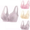 thumbnail image 1 of yievot Women's Daily Bras, 3 Pack Convenient Front Button Bra High Support Everyday Bra Wireless Push Up Bra Front Closure Sports Bras, 1 of 2