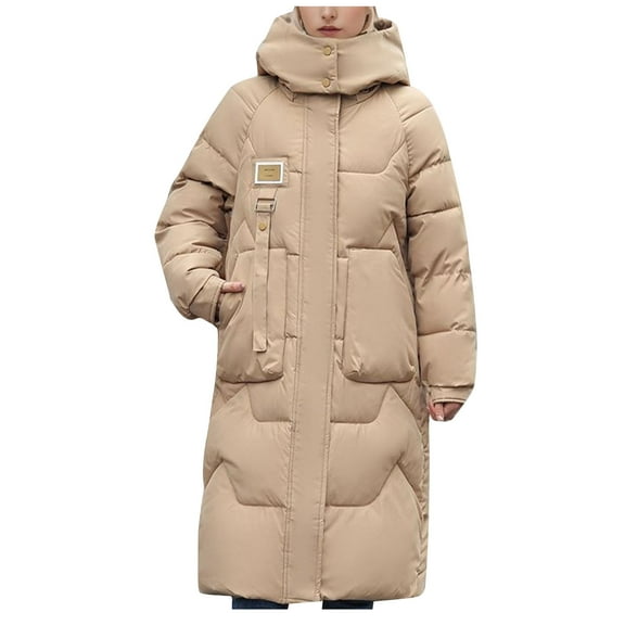 yievot Women's Long Winter Puffer Coat Warm Maxi Down Jacket Hooded Parka