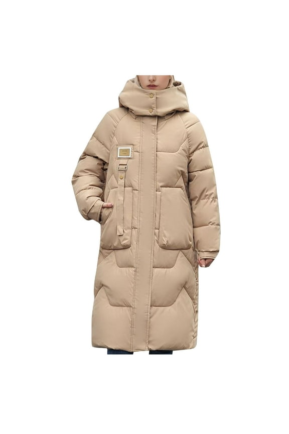 Women's Long Winter Puffer Coat Warm Maxi Down Jacket Hooded Parka