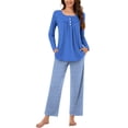 thumbnail image 1 of yievot Women's Pajama Set Soft Long Sleeve Top With Pants Striped Printed Loungewear Sleepwear Pajamas, 1 of 7