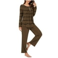 thumbnail image 1 of yievot Women's Pajama Set Soft Long Sleeve Top With Pants Striped Printed Loungewear Sleepwear Pajamas, 1 of 7