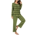 thumbnail image 1 of yievot Women's Pajama Set Soft Long Sleeve Top With Pants Striped Printed Loungewear Sleepwear Pajamas, 1 of 7