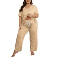 thumbnail image 1 of yievot Women's Plus Size Pajama Sets Short Sleeve T-Shirt and Pants Loungewear 2 Piece Soft Sleepwear, 1 of 5