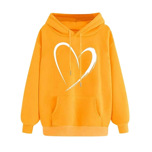 yievot Women's Pullover Hoodie Valentines Day Heart Printed, Long Sleeve Hooded Sweatshirts for Juniors, Gift Hoodies Tops for Ladies