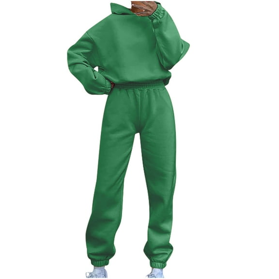 yievot Women's Sweatsuits Set Long Sleeve Cropped Hoodies and Jogger Pants Set 2 Piece Tracksuit Lounge Set Fall Outfit