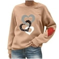 thumbnail image 1 of yievot Women's Valentine Sweatshirts Crew Neck Pullover Heart Loose Sweatshirt, 1 of 5