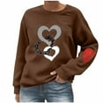 thumbnail image 1 of yievot Women's Valentine Sweatshirts Crew Neck Pullover Heart Loose Sweatshirt, 1 of 5
