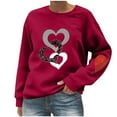 thumbnail image 1 of yievot Women's Valentine Sweatshirts Crew Neck Pullover Heart Loose Sweatshirt, 1 of 5