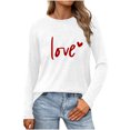 thumbnail image 1 of yievot Women's Valentine's T-Shirt Long Sleeve Love Heart Printed Graphic Tees Tops, 1 of 5