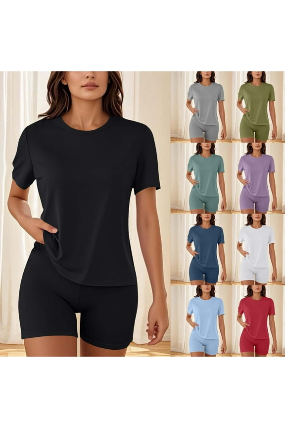 Womens 2 Piece Workout Sets Short Matching Lounge Sets Summer Clothes Going Out Gym Outfits