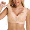 thumbnail image 1 of yievot Womens Lace Front Closure Bras No Underwire Padded Full Coverage Wireless Bras Push Up Wirefree Bras Soft Everyday Bra, 1 of 8