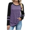 thumbnail image 1 of yievot Womens Long Sleeve Shirt V Neck Fall Tunic Tops Dressy Casual Blouses Color Block Lightweight Sweater Cute Trendy Work Outfits, 1 of 3