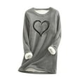 thumbnail image 1 of yievot Womens Long Sleeve Tops Women's Fashion Printing Regular Sleeve Winter Loose Vacation Casual Sleeve Round Neck Shirt Tops Christmas Gift, 1 of 3