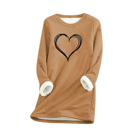 yievot Womens Long Sleeve Tops Women's Fashion Printing Regular Sleeve Winter Loose Vacation Casual Sleeve Round Neck Shirt Tops Christmas Gift