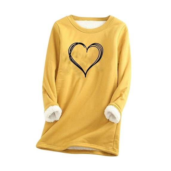 yievot Womens Long Sleeve Tops Women's Fashion Printing Regular Sleeve Winter Loose Vacation Casual Sleeve Round Neck Shirt Tops Christmas Gift