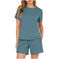 thumbnail image 1 of yievot Womens Pajama Sets 2 Piece Summer Short Sleeve Tops and Shorts Lounge Sets Sleepwear, 1 of 4