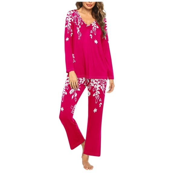 yievot Womens Pajama Sets Long Sleeve Shirt and Pants Soft Pajama Sets 2 Piece Sleepwear Loungewear