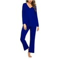 thumbnail image 1 of yievot Womens Pajama Sets Long Sleeve Shirt and Pants Soft Pajama Sets 2 Piece Sleepwear Loungewear, 1 of 4
