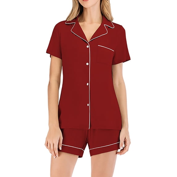 yievot Womens Pajama Sets Modal Cotton Short 2Pcs Lounge Sets Button Down Pjs Sleepwear Loungewear
