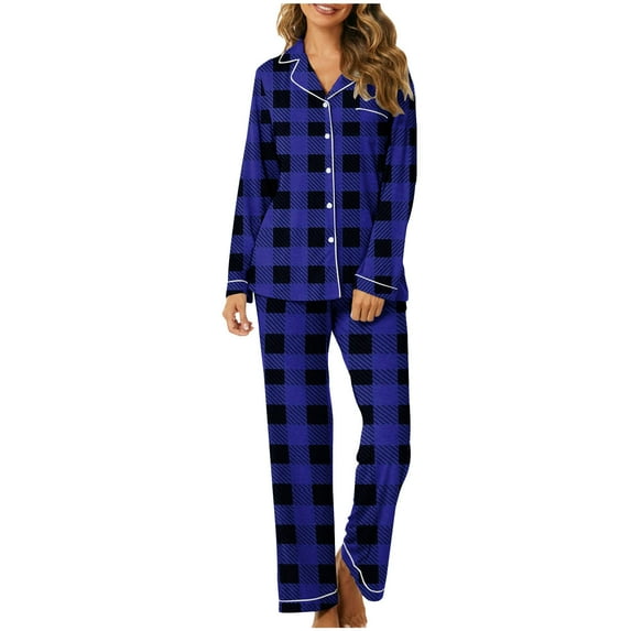 yievot Womens Pajama Sets Soft Button Down Lounge Set Long Sleeve Pjs Set 2 Piece Turn Down Collar Sleepwear with Pockets
