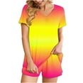 thumbnail image 1 of yievot Womens Pajama Sets Soft Short Sleeve Top With Shorts Loungewear Sleepwear Pajamas Two-piece Pjs Shorts Set, 1 of 6