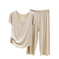 thumbnail image 1 of yievot Womens Summer Pajama Sets 2 Piece Sleepwear Ladies Short Sleeve Nightwear Top and Capri Pants Pjs Lounge Set, 1 of 5