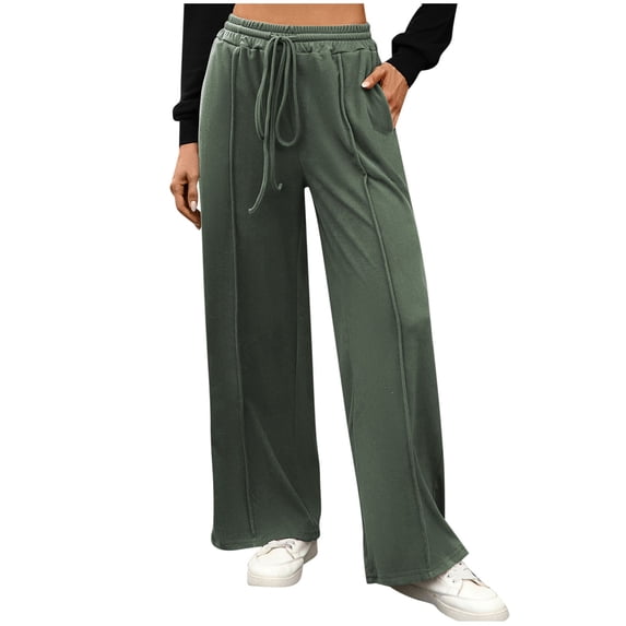 yievot Womens Wide Leg Sweatpants High Waisted Baggy Pants Drawstring Athletic Joggers