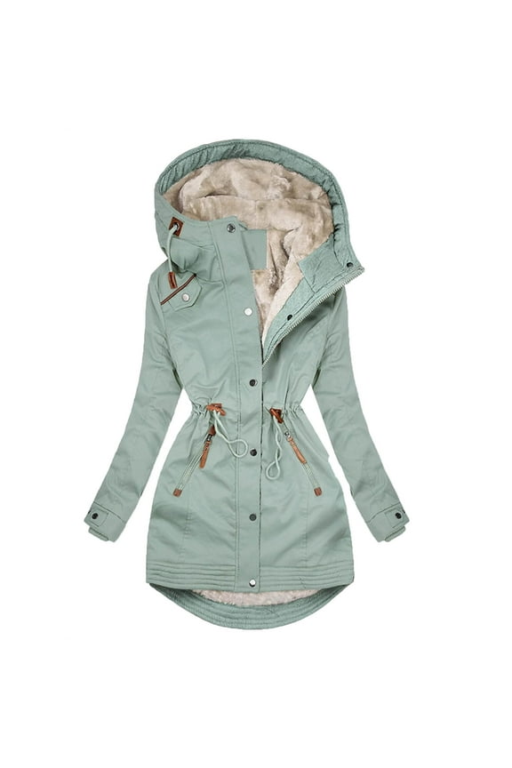 Womens Winter Coat Thicken Puffer Jacket Warm Fleece Lined Parka with Hood