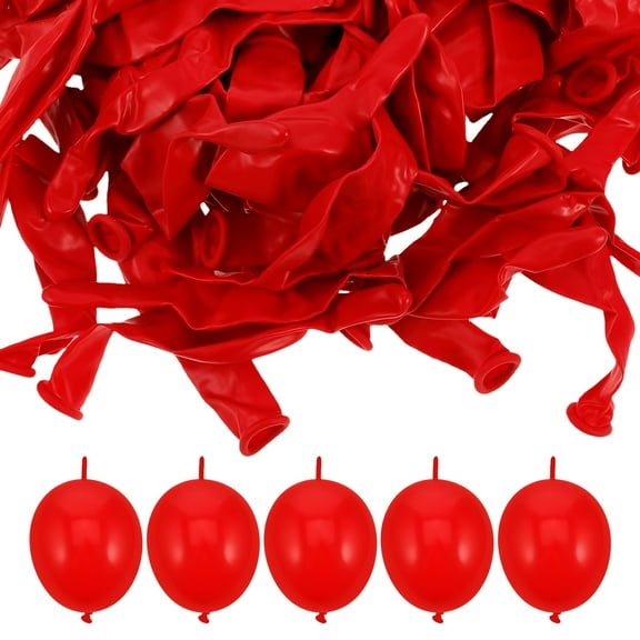 100 Red Latex Tail Balloons for Wedding Birthday Party Decoration, Stunning Cute Balloons with Tails