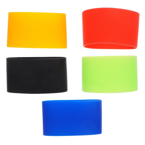 yihongmu 5 Pcs Silicone Band Glass Tumbler Heat Insulation Cup Sleeve