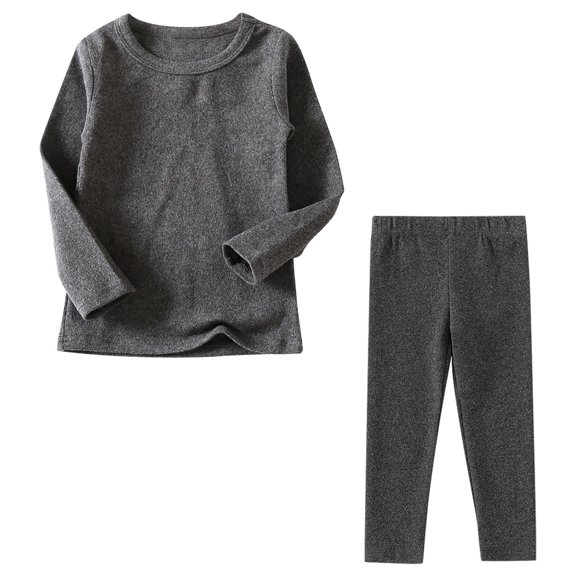 yillto 1-10T Boys Girls Cotton Sets Thermal Underwear Soft Base Layer Top Bottom for Kids Fall Winter