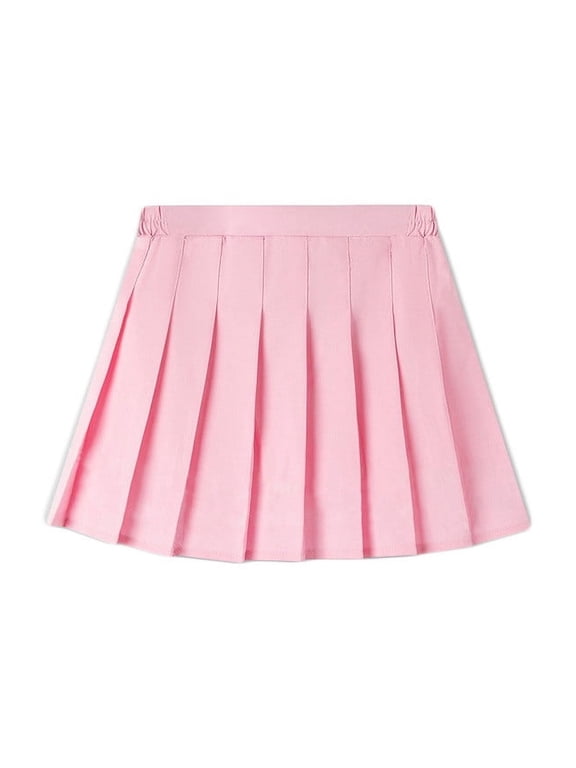 2-15 Years Girls Pleated Skirts High Elastic Waist School Uniform Casual Tennis Mini Skirt