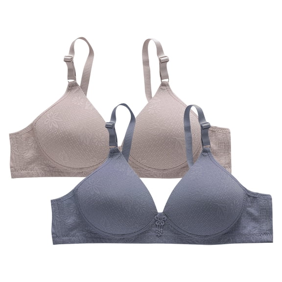 yillto 2 Pack Bra for Womens Adjustable Straps Bras Soft Padded Supportive No Underwire Bralettes