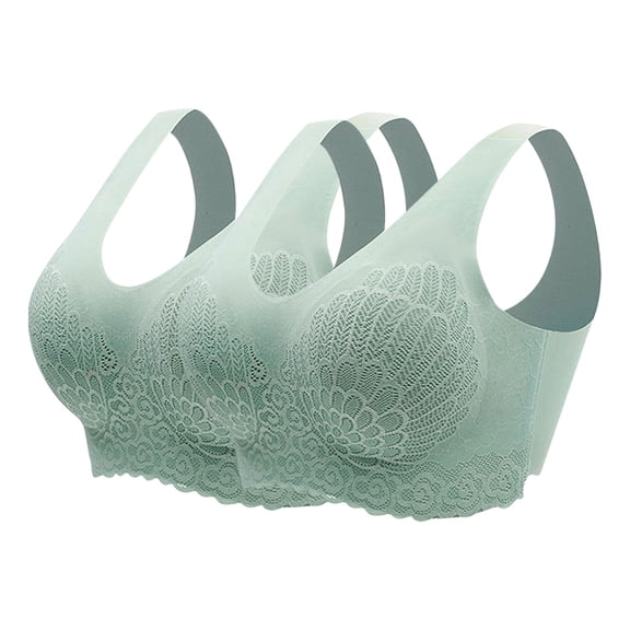 yillto 2 Pack Bras for Women Wireless Padded Workout Yoga Gym Bra Full Coverage Comfort Everyday Bralettes