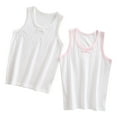 thumbnail image 1 of yillto 2 Pack Girls Cotton Tank Top Soft Cami Scoop Neck Undershirts Solid Color Sleeveless Tee for Toddler Girl, 1 of 3