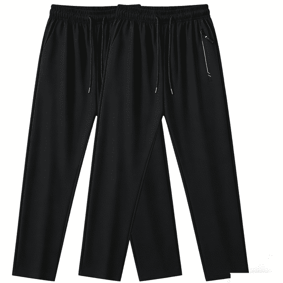 yillto 2 Pack Mens Joggers Sweatpants for Men with Zipper Pockets Workout Casual Hiking Activewear Pants