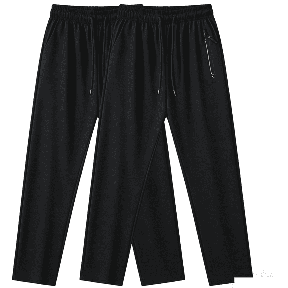 yillto 2 Pack Mens Joggers Sweatpants for Men with Zipper Pockets Workout Casual Hiking Activewear Pants