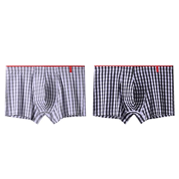 yillto 2 Pack Mens Pajama Shorts Cotton Plaid Sleepwear Lounge Elastic Waist Bottom Soft Comfy Shorts