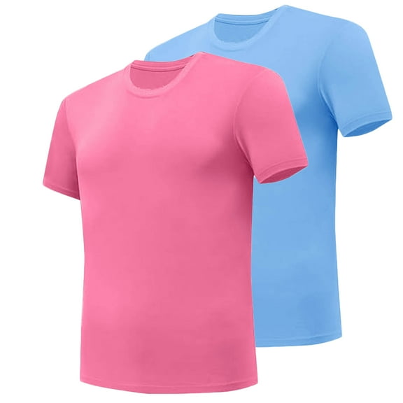 yillto 2 Pack Women Cotton Tshirts Basic Plain Short Sleeve Crew Neck Tee Casual Summer Tops Loose Shirts