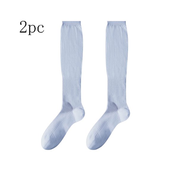 yillto 2 Pack Women's Girl's Knee High Socks Cute Lightweight Breathable Long Cotton Stockings