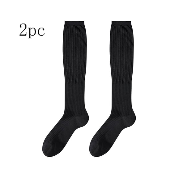 yillto 2 Pack Women's Girl's Knee High Socks Cute Lightweight Breathable Long Cotton Stockings