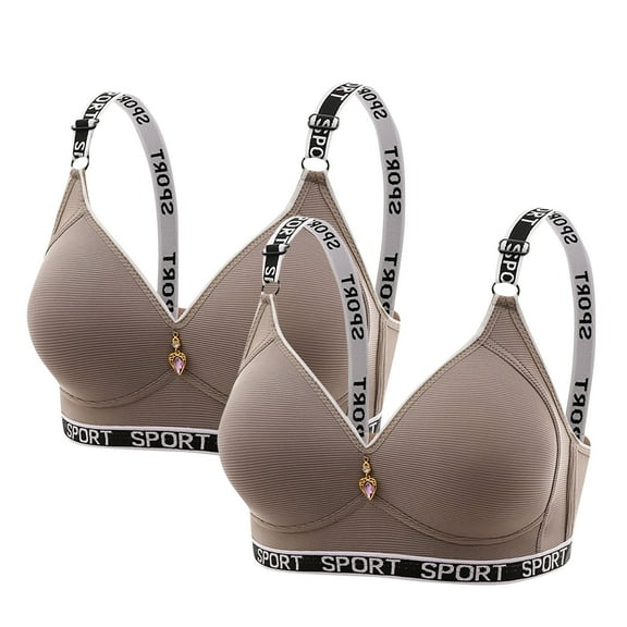 yillto 2 Pack Womens Bra Full Coverage Supportive Push up No Underwire Comfy Everyday Bralettes