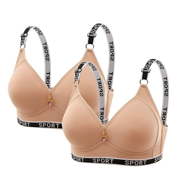 yillto 2 Pack Womens Bra Full Coverage Supportive Push up No Underwire Comfy Everyday Bralettes