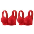thumbnail image 1 of yillto 2 Pack Womens Plus Size Bra Front Buttons Closured Bralette Women Everyday Comfort Wireless Bras, 1 of 2