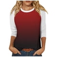 thumbnail image 1 of yillto 3/4 Sleeve T-Shirt for Women Casual Printed Crew Neck Tunic Tops Loose Trendy 2024 Summer Tops, 1 of 5