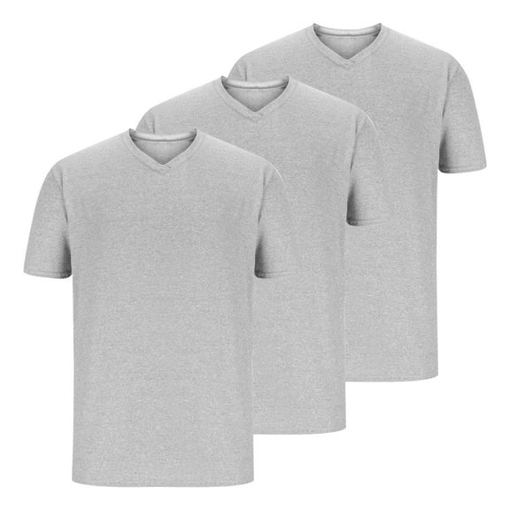yillto 3 Pack Men's Big and Tall T Shirts Casual V Neck Short Sleeve Tee Shirt Summer Basic Soft Solid Color Tops