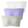 thumbnail image 1 of yillto 3 Pack Women Plus Size Bandeau Bra Padded Strapless Bralette Bras Seamless Stretchy Tube Tops, 1 of 5