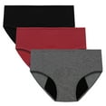thumbnail image 1 of yillto 3 Pack Women's Full Coverage Underwear Plus Size High Waist Seamless Panties Comfort Hipster Panties, 1 of 7